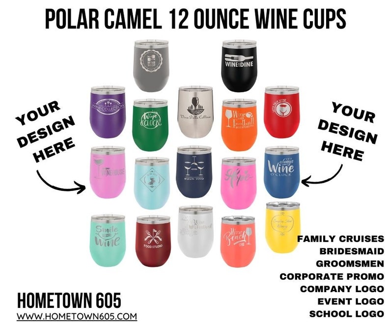 12 oz Custom Engraved Wine Cups, Insulated Customized Wine Tumblers, Bachelorette Gift, Wedding Gift, Personalized gift, Wine Tumbler, gift image 1