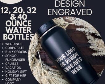 Engraved Water Bottles With Straw, Personalized Insulated Water Bottle, Name Water Bottle, Custom Water Bottle, Wedding Water Bottle
