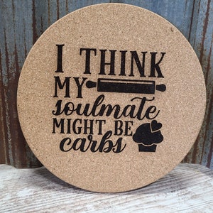 Soulmate might be Carbs Kitchen Trivet, Christmas gift, gift for wedding, holiday gift, kitchen decor, hot pad, potholder, engagement gift