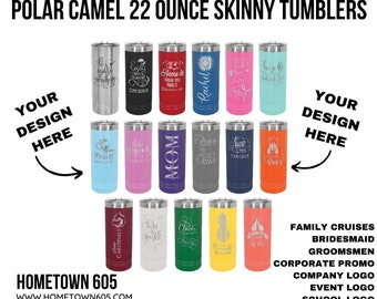 22 oz Laser Engraved Skinny Tumblers, Insulated, Custom Skinny Mugs, Bridesmaid Gift, Custom Tumbler, Wedding Gift, Personalized Gift, Gift