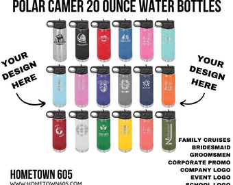Laser Engraved 20 Ounce Water Bottle, Personalized, Your Choice of Image/Words, 20 oz. Polar Camel Insulated Tumbler, Cup, Mug, Waterbottle