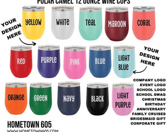 Personalized Insulated Wine Tumbler – Custom Engraved 12oz, Wedding Gift