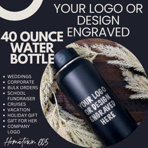 Engraved 40oz Insulated Water Bottle: Personalized Stainless Steel