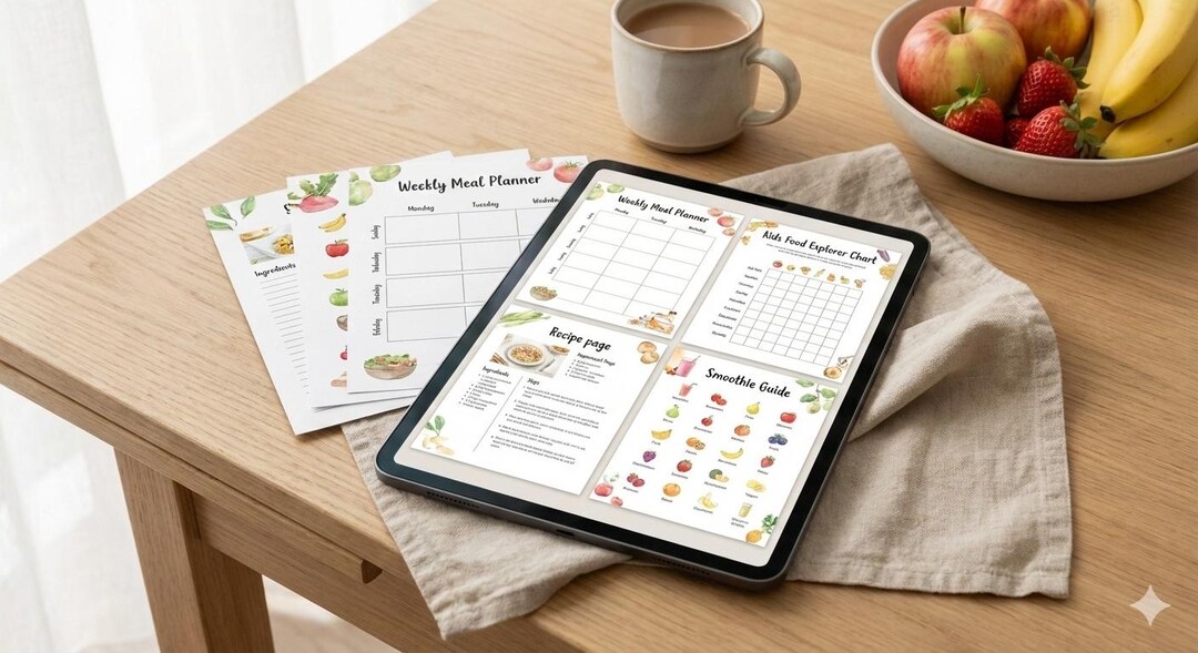 Toddler Meal Planner Bundle | Kids Food Chart, Recipes (digital ...