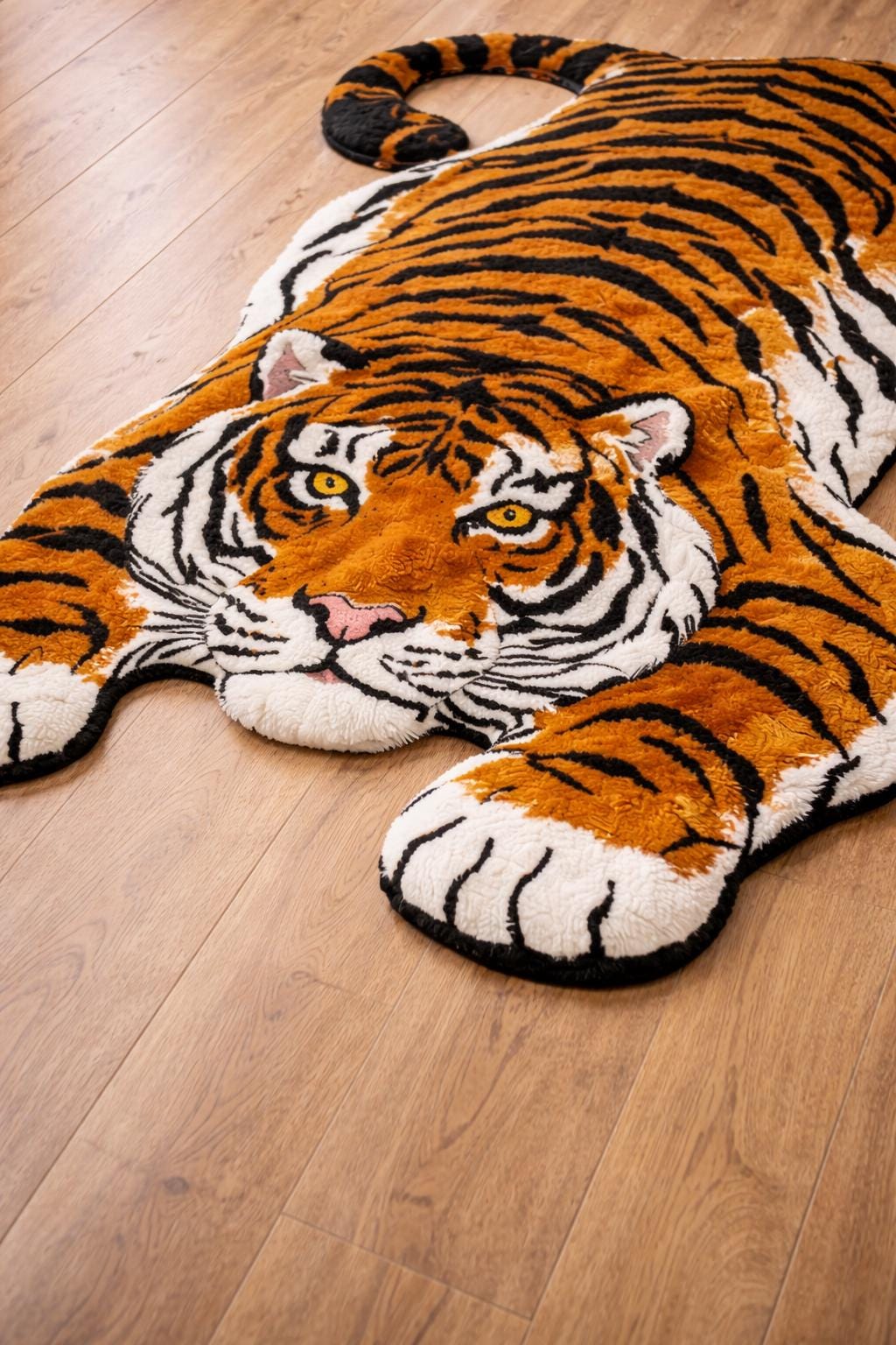 Hand Tufted Wool Tiger Rug | Animal Print Kids Room Decor - Etsy