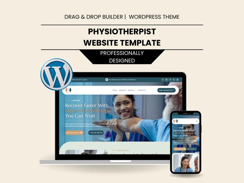 Physiotherapist Website Template – WordPress Divi Theme for Physiotherapy & Rehabilitation Clinics image 1