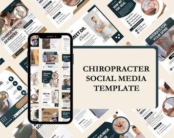 Chiropractor Social Media Templates for Facebook & Instagram | 40 Canva Editable Posts