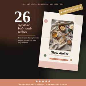 Body Scrub Recipe Ebook | 26 DIY Skincare Formulas | PDF + Interactive Flipbook | Skincare Business Guide | Instant Download