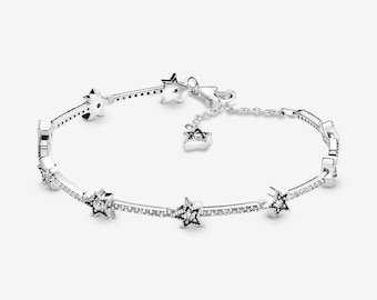 925 Silver Sparkle Celestial Stars Bracelet
