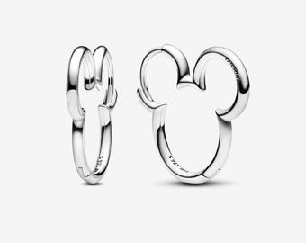 Mickey Mouse Silhouette Hoop Earrings