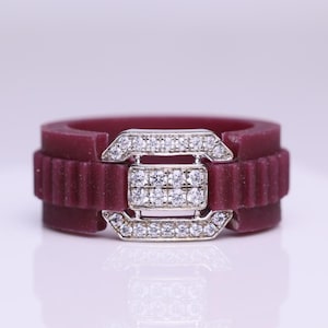 Anillos de silicona para hombre, anillos de boda para hombre, anillos de repuesto suaves y cómodos, anillo con hebilla geométrica.