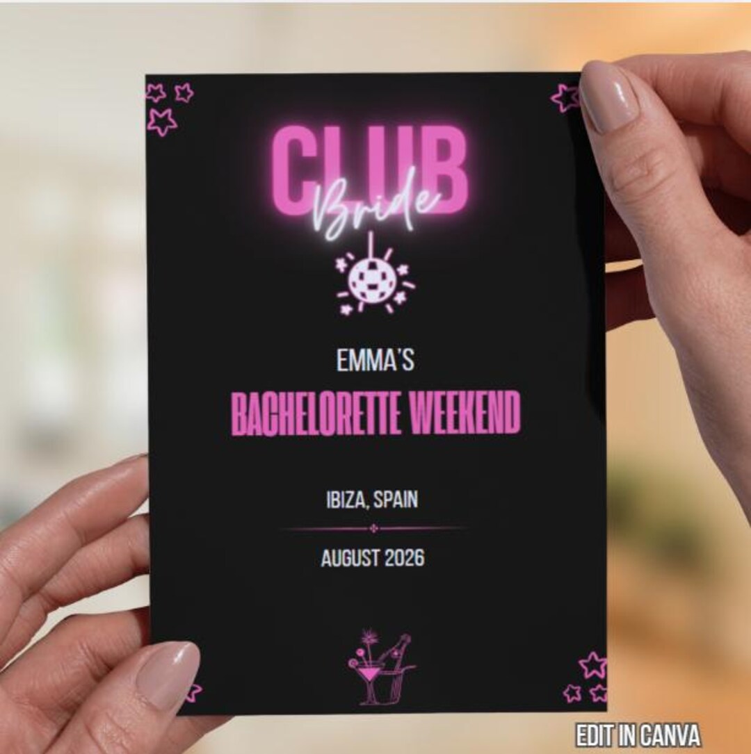 Create A Rave Party Invitation Club Bachelorette Invitation Template, Rave Theme Bachelorette Invite ...