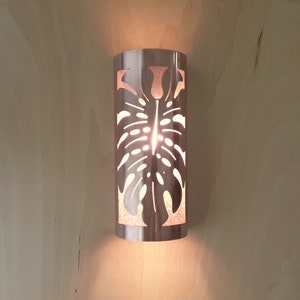 Monstera Leaf Copper Sconce Light- Small