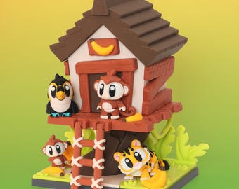 Adorable Jungle Animals Flexi 3D Printed With Treehouse