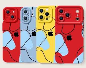 iPhone Case aus Silikon für Alle Modelle Abstrakte Farbe Soft Cover