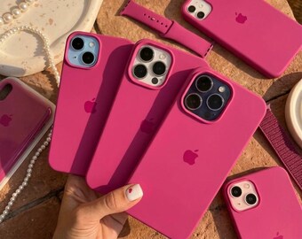 Silikonhülle für iPhone 11-17 Pro Max, solide matte Farbabdeckung