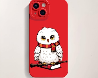 Eule iPhone Hülle für alle Modelle Rot Cartoon Vogel Geschenk