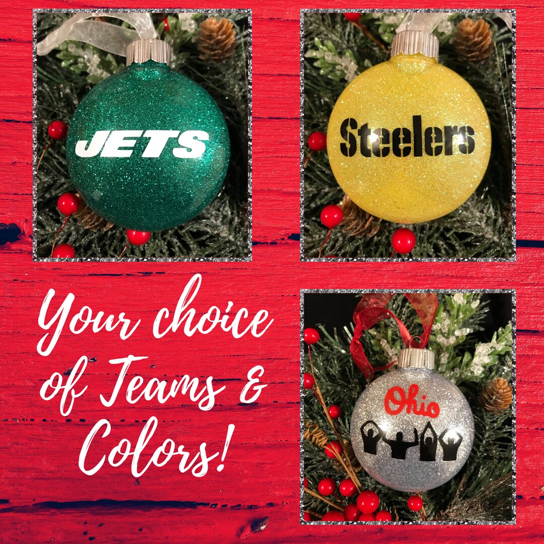 Sports Team Christmas Ornament. Football Christmas Ornament. OSU. Steelers. Jets. Sports Team
