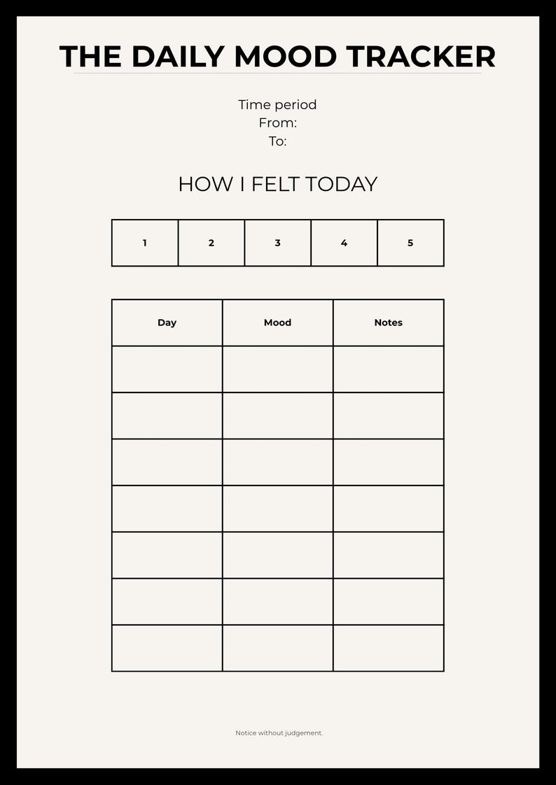 The Daily Mood Tracker - Etsy