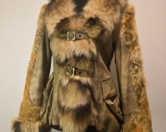 Fox Fur Collar Jacket – Curly Lamb Fur ( karakul fur) Vintage Coat