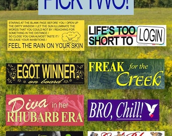 Bumper Stickers Pack - Choose 2 | Waterproof Vinyl Car Decals | Bundle