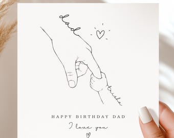 Personalised Birthday Card for Dad | Custom Name Keepsake for Daddy