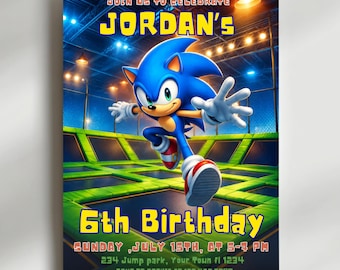 Premium Jump Party Invitation Template, Jump Party, Custom Skyzone Birthday Party Invitation, Editable Trampoline Party Invite