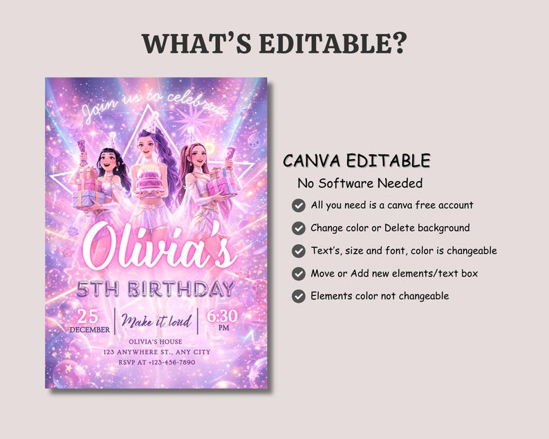 kpop digital invite, demon hunters canva, demon hunters invite, huntrix birthday, huntrix invitation, huntrix invite canva, kpop birthday invite, kpop demon birthday, kpop demon party, kpop hunters invite, kpop invitation, kpop invite canva, kpop template canva