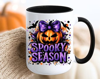 Tazza Spettrale, Tazza di Halloween Retro, Tazza Zucca, Tazza di Halloween, Tazza di Halloween con design a sublimazione, Tazza Pipistrelli Streghe, Tazza Atmosfera Spettrale