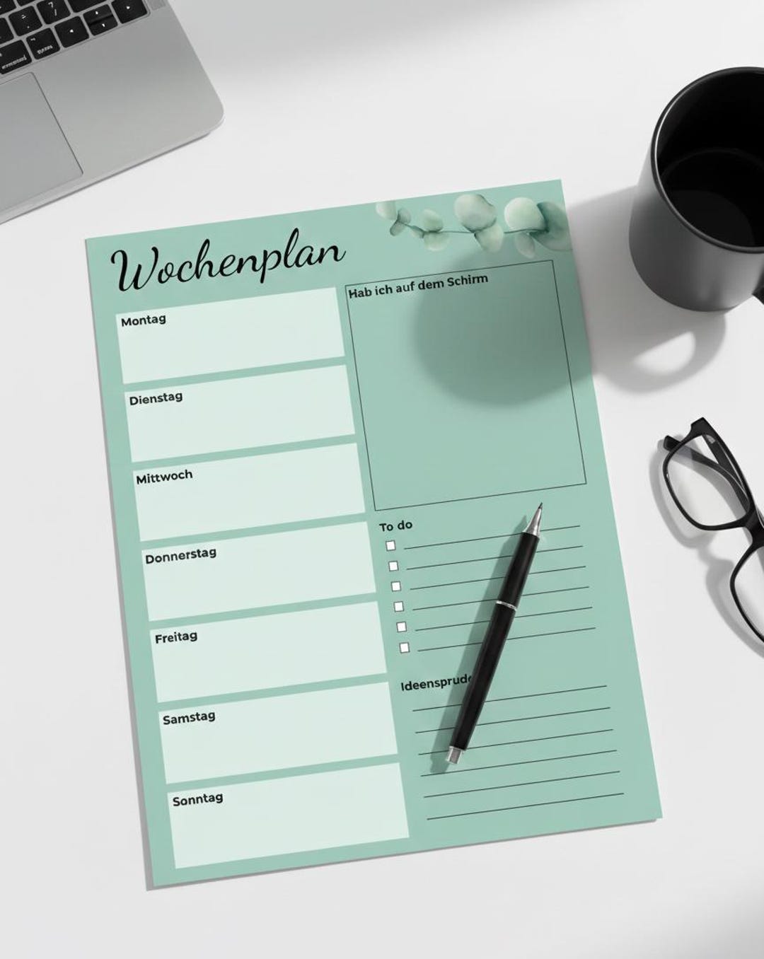 Wochenplan - Wochenplaner Zum Ausdrucken A4 - PDF Download - Etsy