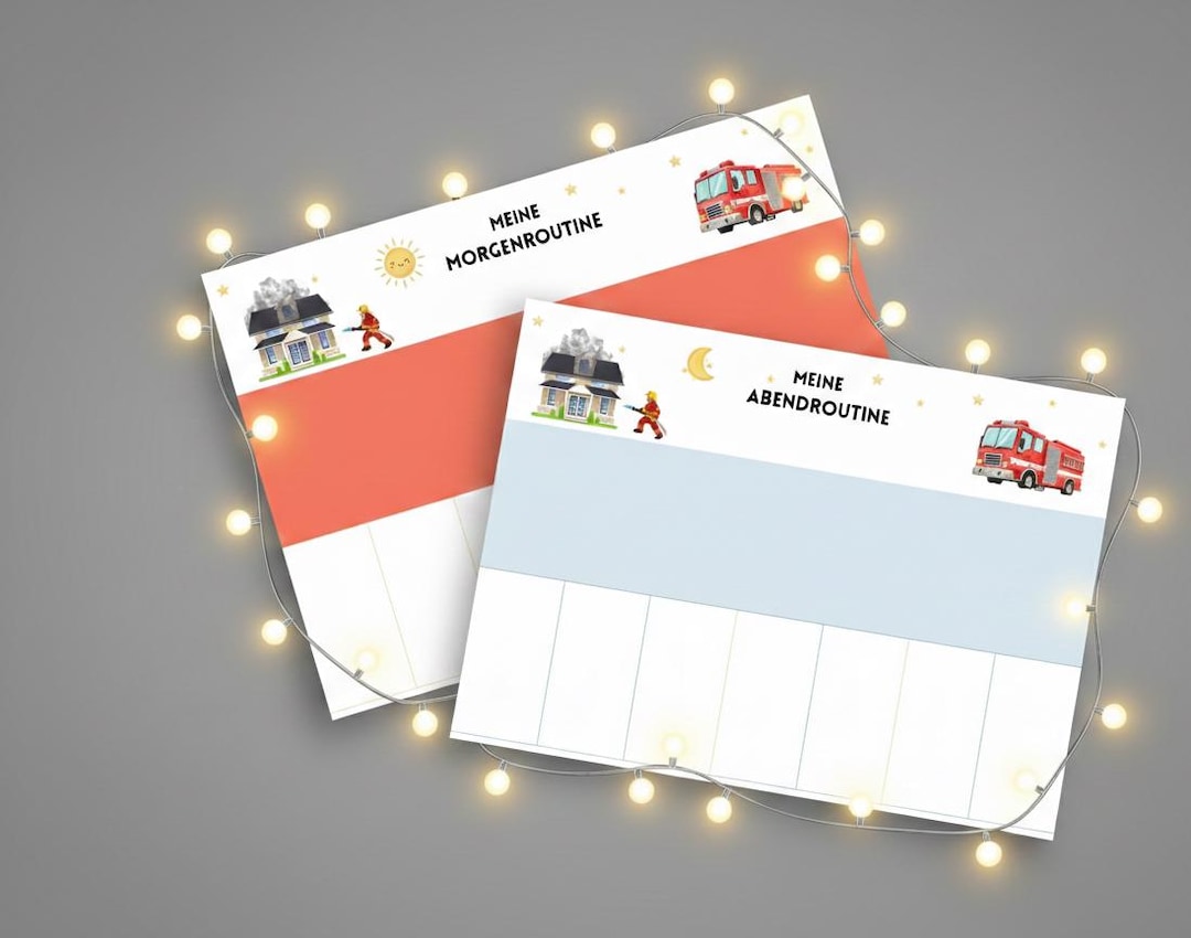 Children's Fire Department Routine Plan - Morning and Evening Routine ...