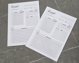 Printable recipe templates, recipe cards, recipe binders, create your own cookbook, recipe book templates A4 A5 A6 US-Letter, PDF download