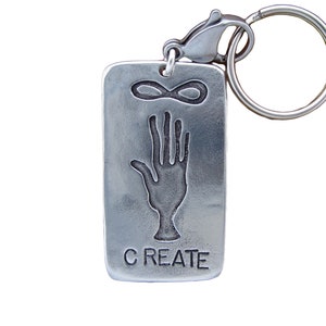 Pewter Key Chain with Create Symbols - Gift For Artist - Key Chain for Men