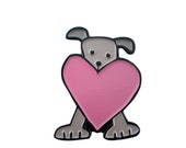 Pin regalo per cani e cuori - Pin per cani