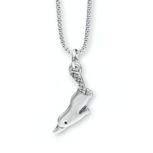 Platypus Necklace - Pewter Platypus Pendant -Platypus Charm Necklace on Adjustable Stainless Steel Box Chain