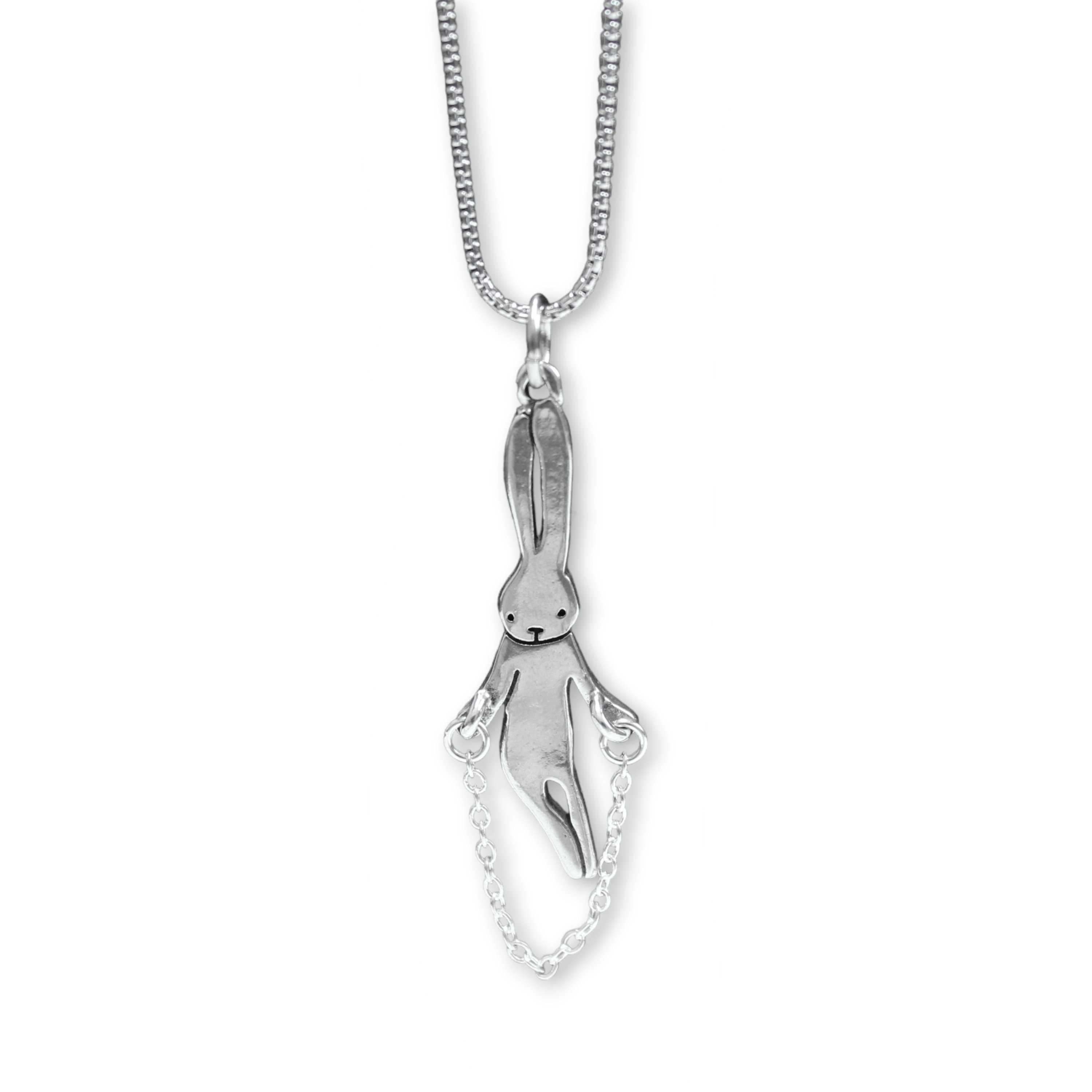 Bunny Necklace - Jumping Bunny Charm Necklace - Jump Rope