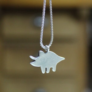 Triceratops Dinosaur Necklace Pewter Dino Pendant Dinosaur Charm image 7