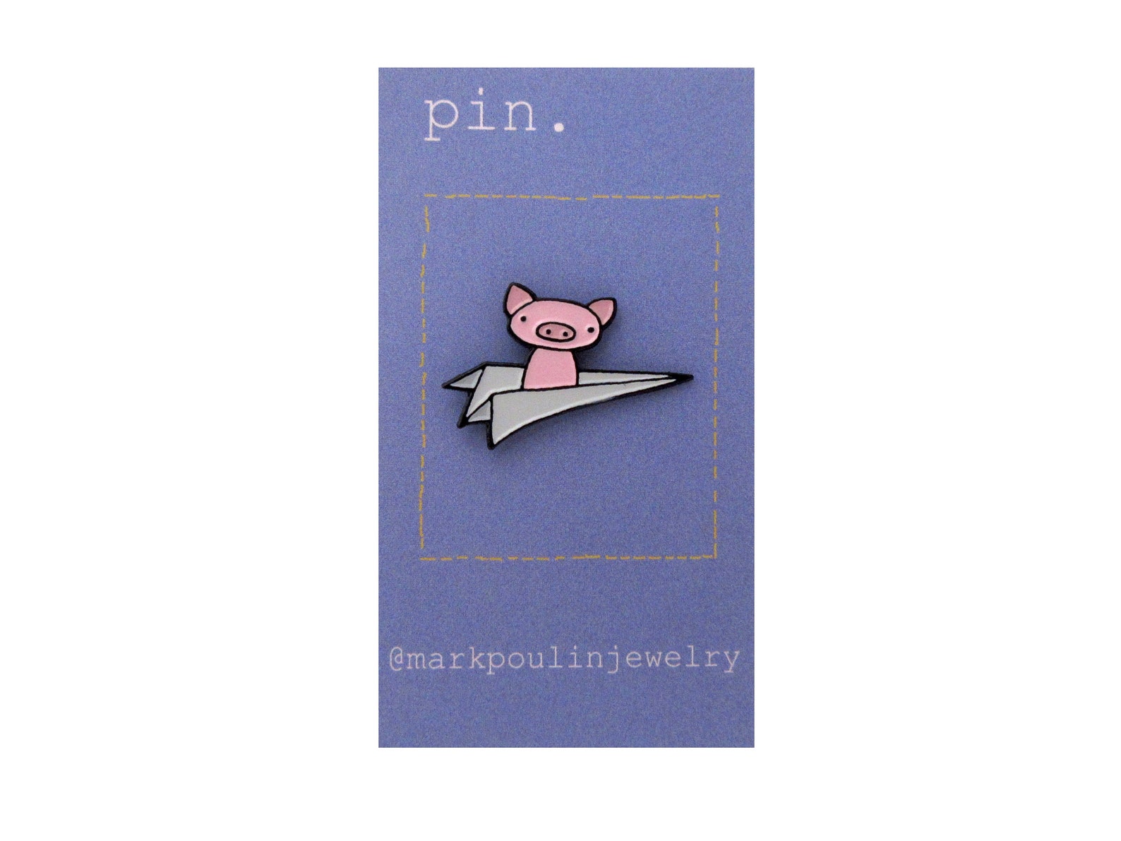 Soft Enamel Pig Pin Flying Pig Pin Pig in a Paper Plane Etsy