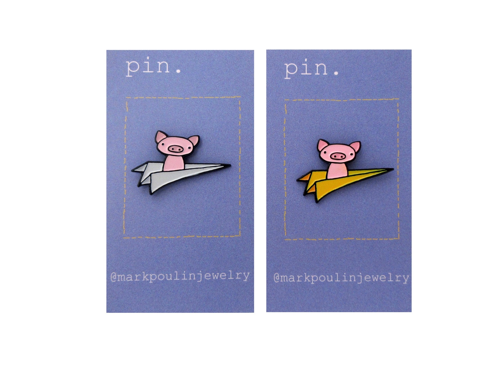 Soft Enamel Pig Pin Flying Pig Pin Pig in a Paper Plane Etsy