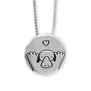 Platypus Necklace - Pewter Platypus Pendant -Platypus Charm Necklace on Adjustable Stainless Steel Box Chain
