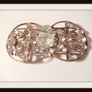 Czechoslovakian Dainty Crystal  Belt Buckle