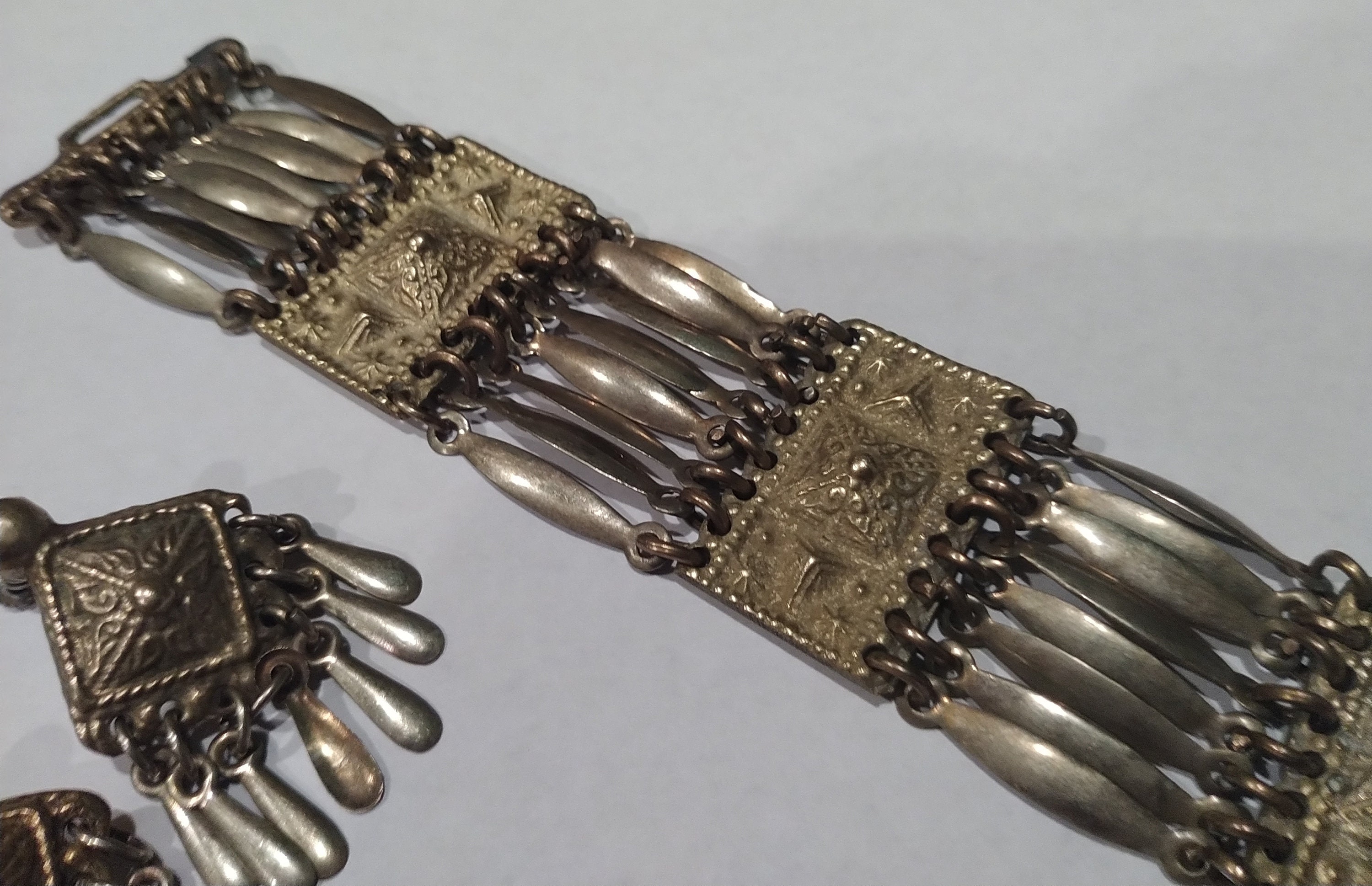 Vintage Sterling Silver Ranger Buckle Set Leather Belt Len