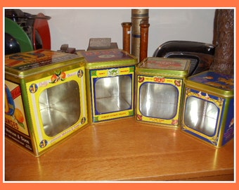 Set of 4 Orange Canister Set Made in Italy