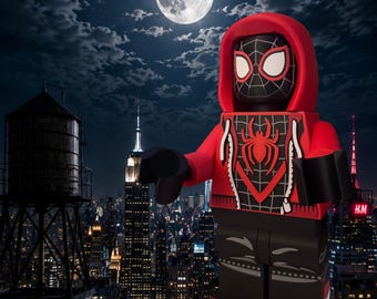 Web Hero Brick Figure | 16 Inch Custom Display Collectible