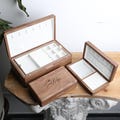 Custom Engraved Walnut Jewelry Box,Personalized Wooden Jewelry Organizer Gift product logo