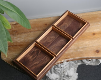Personalized Wooden Jewelry Tray,Walnut Ring Dish & Jewelry Organizer,Minimalist Gift for Her