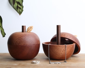 Op maat gegraveerde houten appeljuwelendoos,gepersonaliseerde sieradendoos,cadeau voor haar