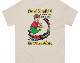 Fortbewegung Meme T-Shirt: Vintage Zug Grafik T-Shirt, ironischer Humor Shirt