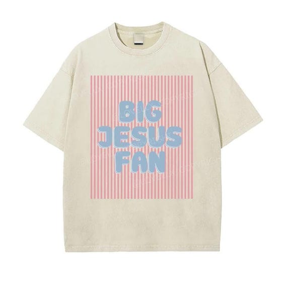 Big Jesus Fan Christian Shirt  Faith Graphic Tee Religious Gift for Christians