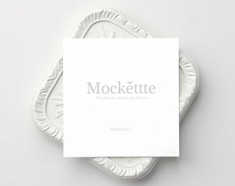 Square Invitation Card Mockup | Editable PSD & JPEG | 2000x2000 px | 300 DPI | Minimal Modern Branding Scene | For Branding, Presentation